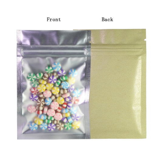 100x Food Bags Zip Lock Gripseal Pouch 8.5x13CM Clear Beige BPA Free Press & Seal