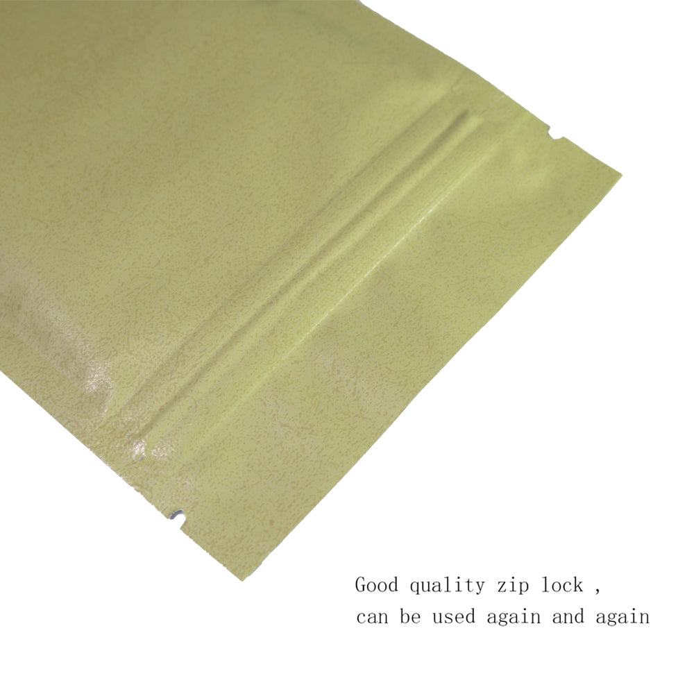 100x Food Bags Zip Lock Gripseal Pouch 8.5x13CM Clear Beige BPA Free Press & Seal
