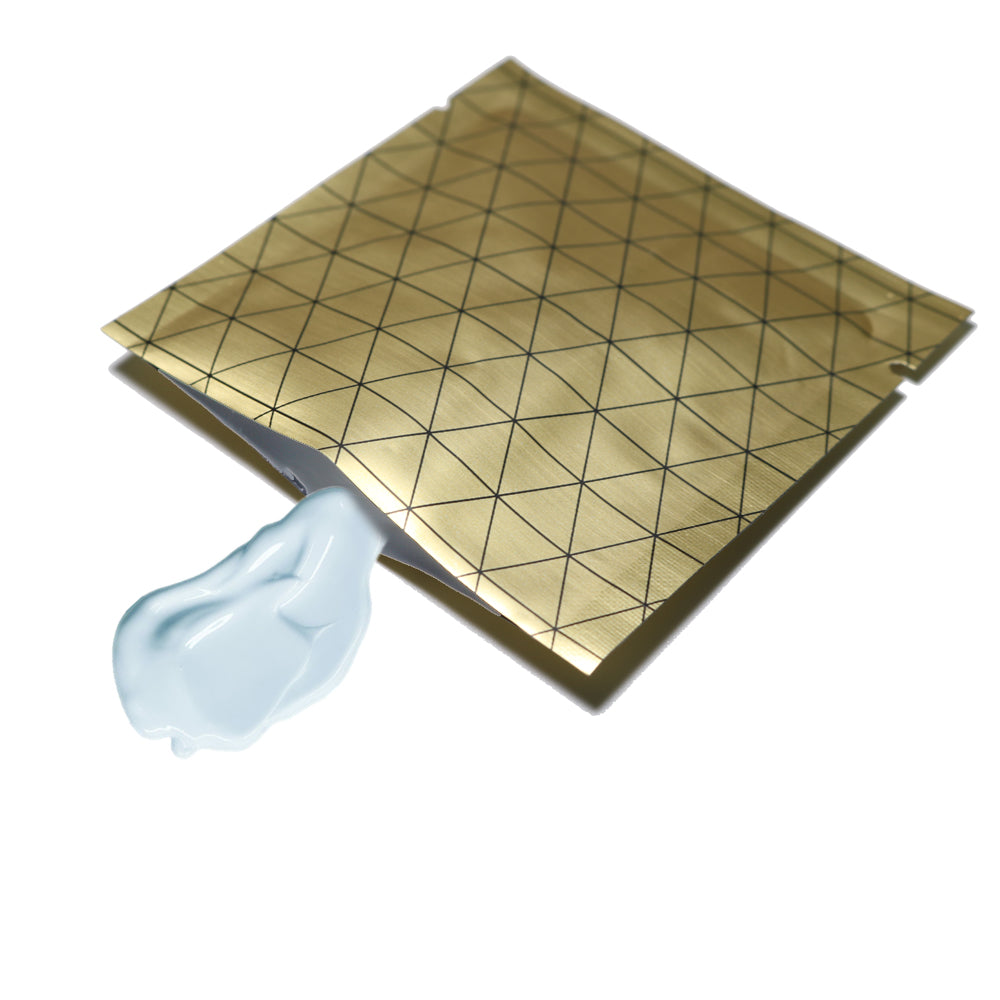 100x Open Top Bags Flat Pouch Mylar Type Heat Sealant Golden with Black Pattern