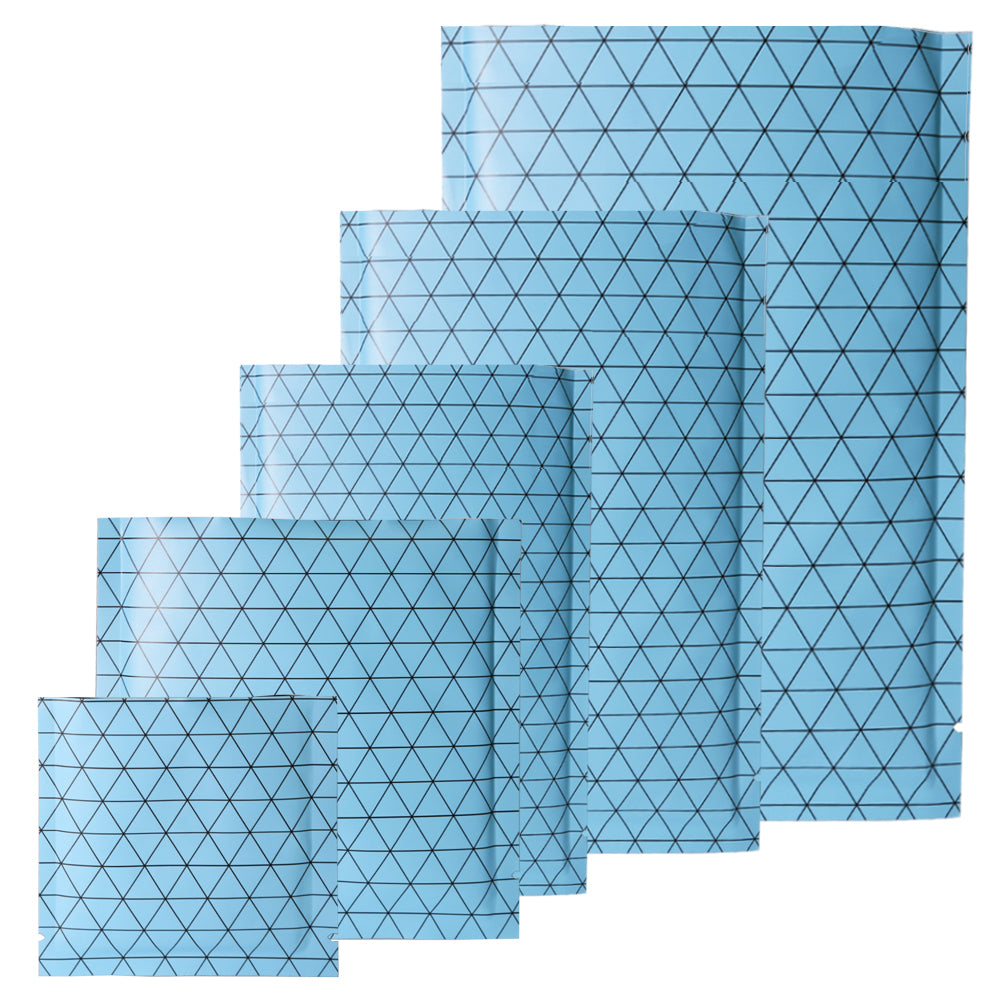 100x Open Top Bags Flat Pouch Sachet Blue Heat Sealant Tear Notch BPA Free