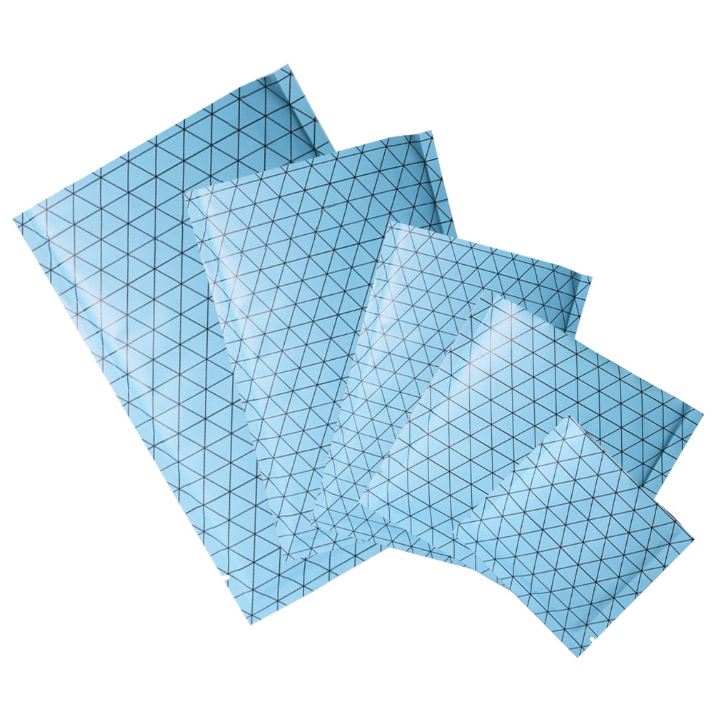 100x Open Top Bags Flat Pouch Sachet Blue Heat Sealant Tear Notch BPA Free