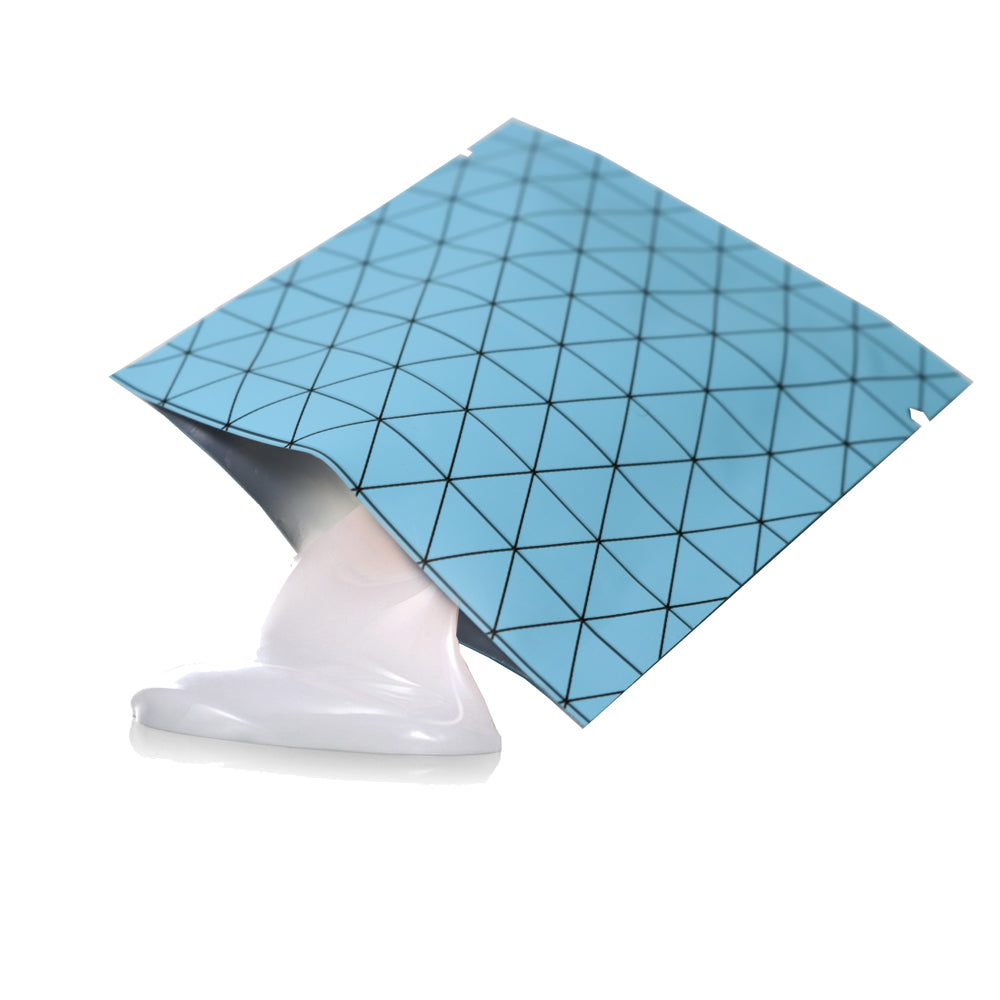 100x Open Top Bags Flat Pouch Sachet Blue Heat Sealant Tear Notch BPA Free