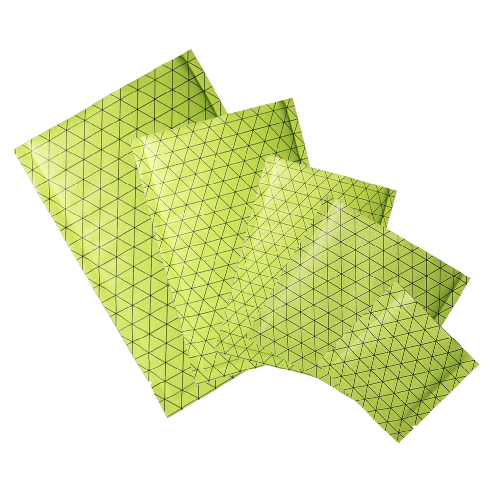100x Open Top Food Bags Flat Pouches Sachet Green Heat Sealant BPA Free Packing