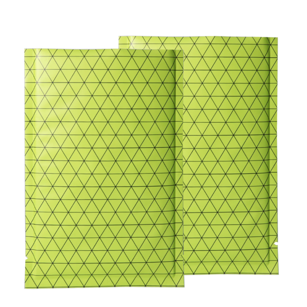100x Open Top Food Bags Flat Pouches Sachet Green Heat Sealant BPA Free Packing