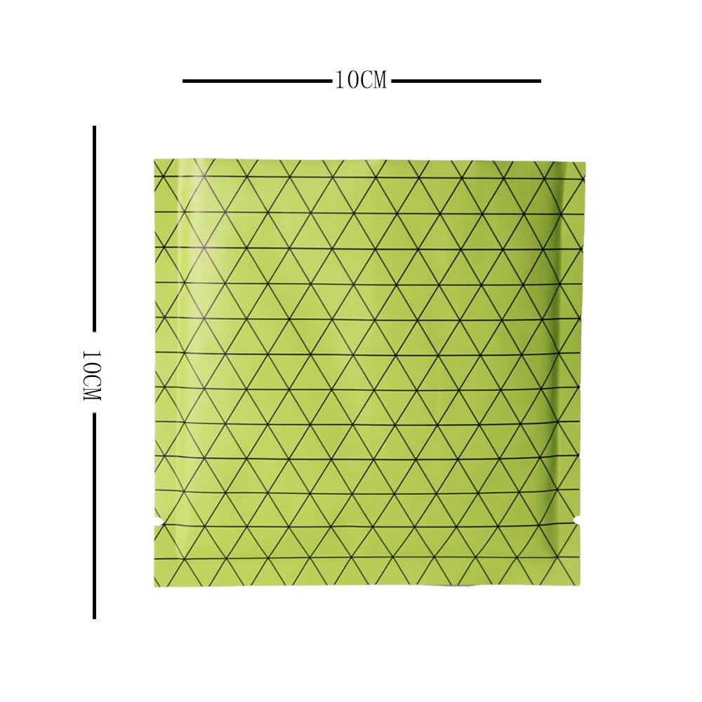 100x Open Top Food Bags Flat Pouches Sachet Green Heat Sealant BPA Free Packing