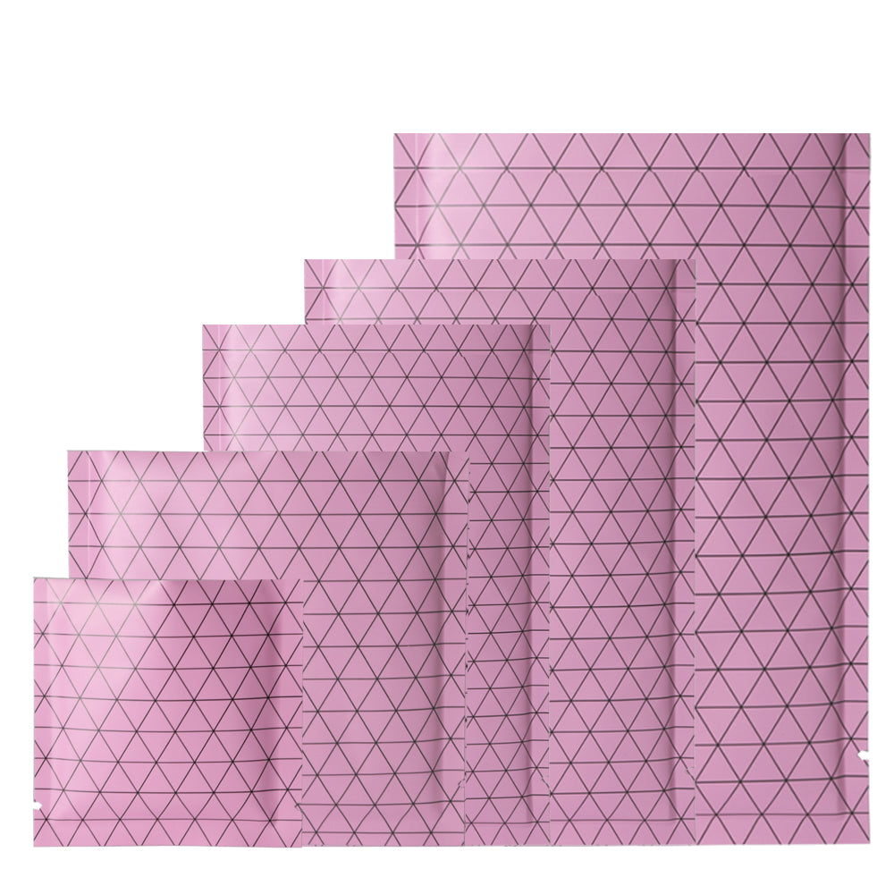 100x Open Top Packing Bags Flat Pouch Sachet Pink Heat Sealant BPA Free