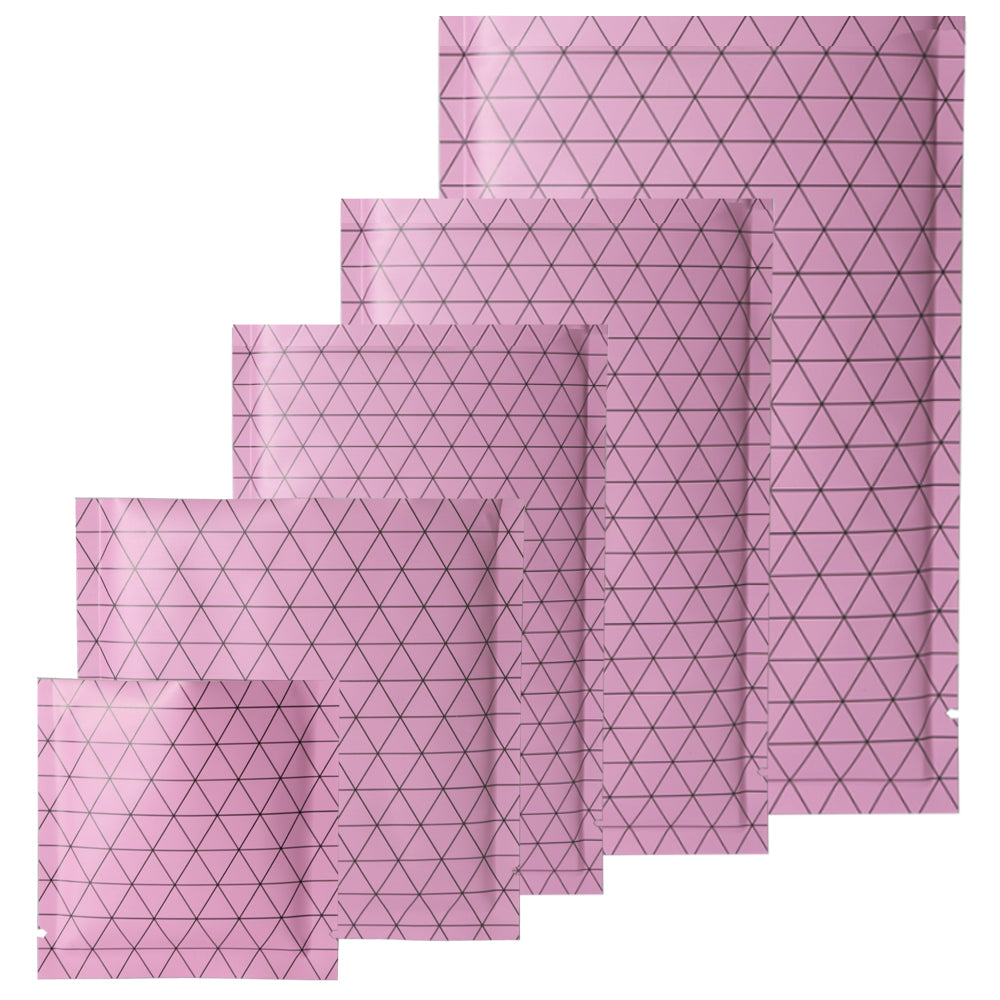 100x Open Top Packing Bags Flat Pouch Sachet Pink Heat Sealant BPA Free