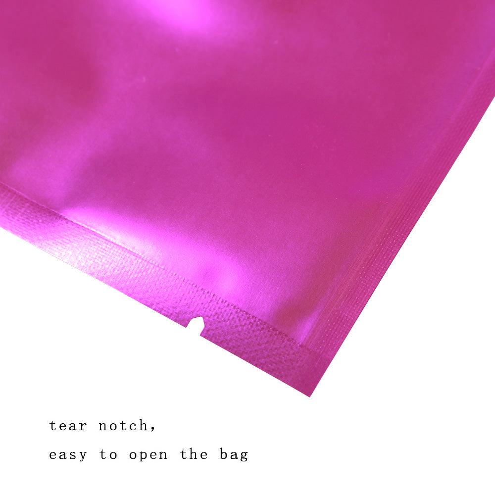 100x Open Top Bags Flat Pouch Clear Hot Pink 6x9 cm BPA Free Food Packaging