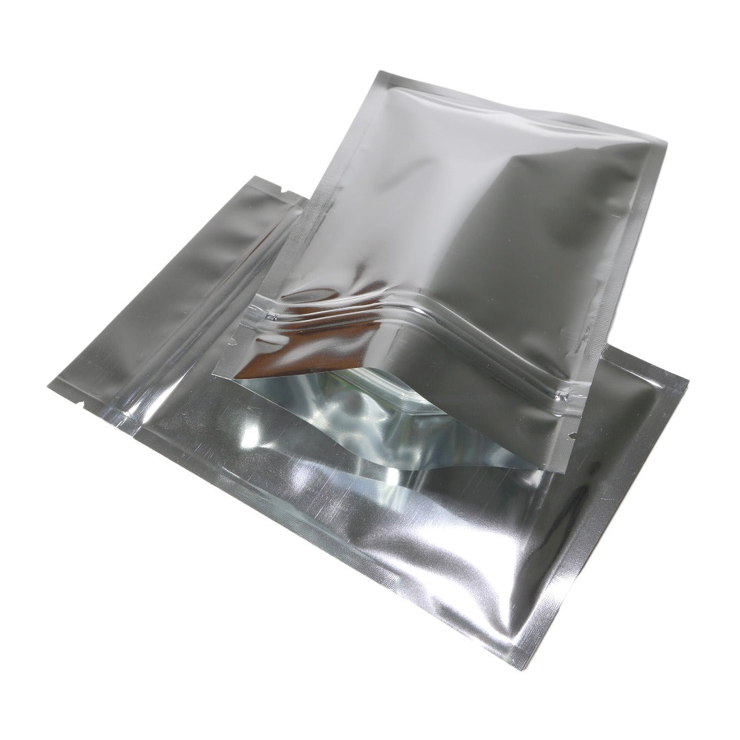 100x Grip Seal Food Bags Zipper Lock Flat Pouch 7.5x10CM Silver BPA Free Packing