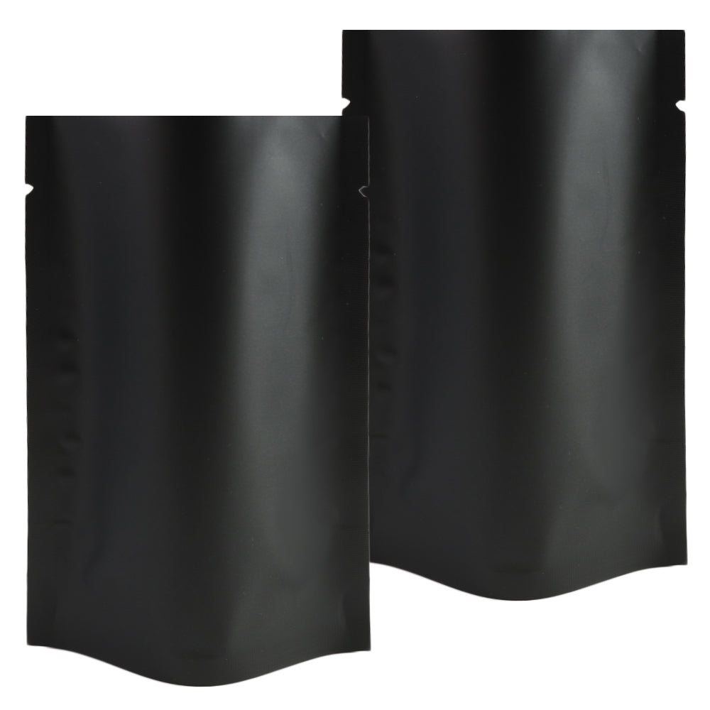 100x Open Top Gusset Bags Pouch Sachet 10x16CM Heatseal BPA Free Matte Black