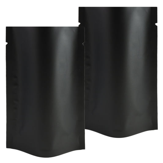 100x Open Top Gusset Bags Pouch Sachet 10x16CM Heatseal BPA Free Matte Black
