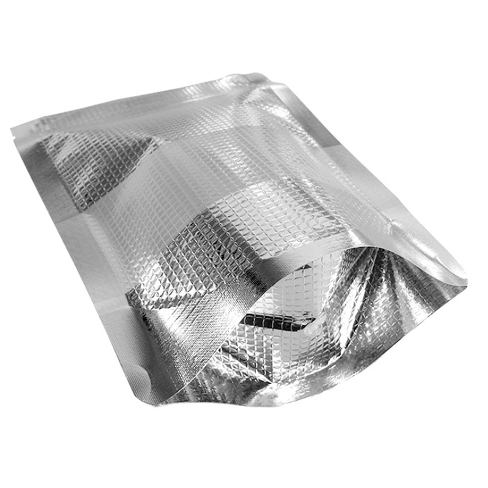 Gripseal Food Bags Silver Foil Clear Window Gusset Base Stand-Up Pouches BPA Free Packing