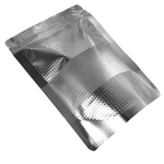 Gripseal Food Bags Silver Foil Clear Window Gusset Base Stand-Up Pouches BPA Free Packing