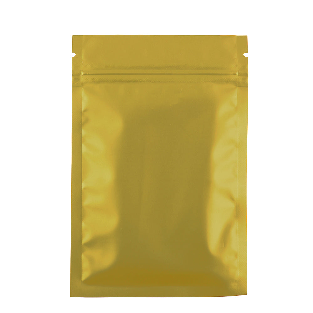 100x Food Bags Zip Seal Lock Gripseal Flat Pouch 8.5x13cm BPA Free Clear Golden
