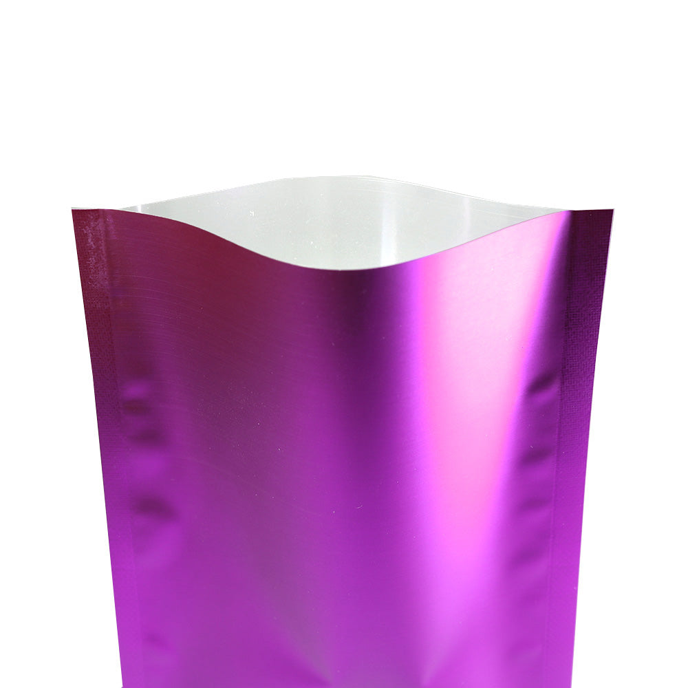 100x Open Top Food Mylar Bags Flat Pouch Sachet Clear/Purplish Pink BPA Free