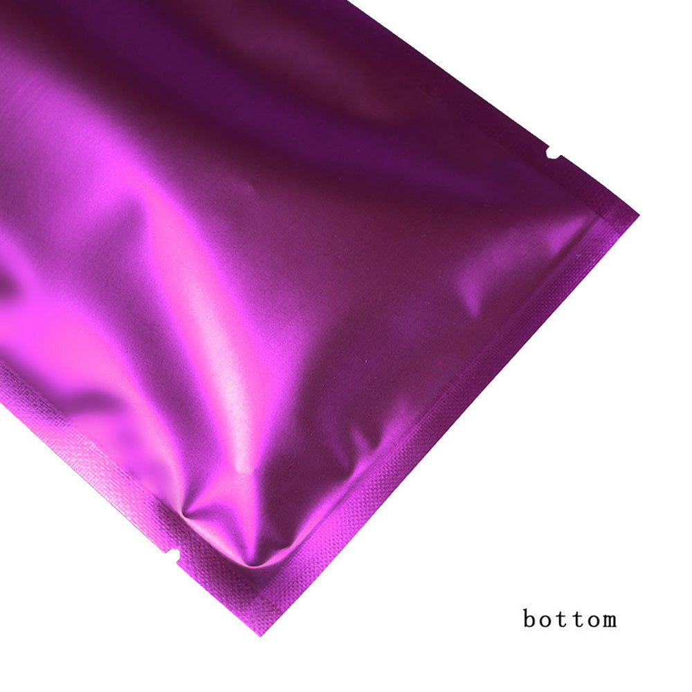 100x Open Top Food Mylar Bags Flat Pouch Sachet Clear/Purplish Pink BPA Free