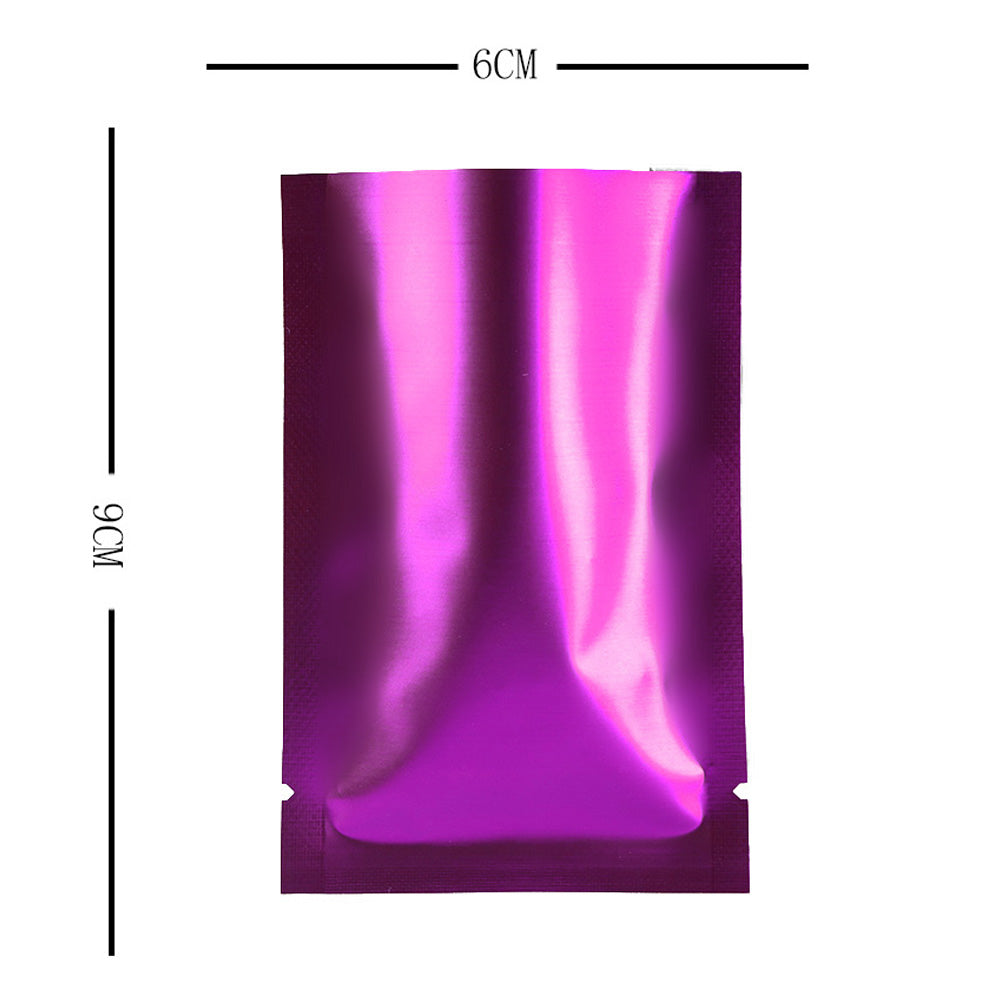 100x Open Top Food Mylar Bags Flat Pouch Sachet Clear/Purplish Pink BPA Free