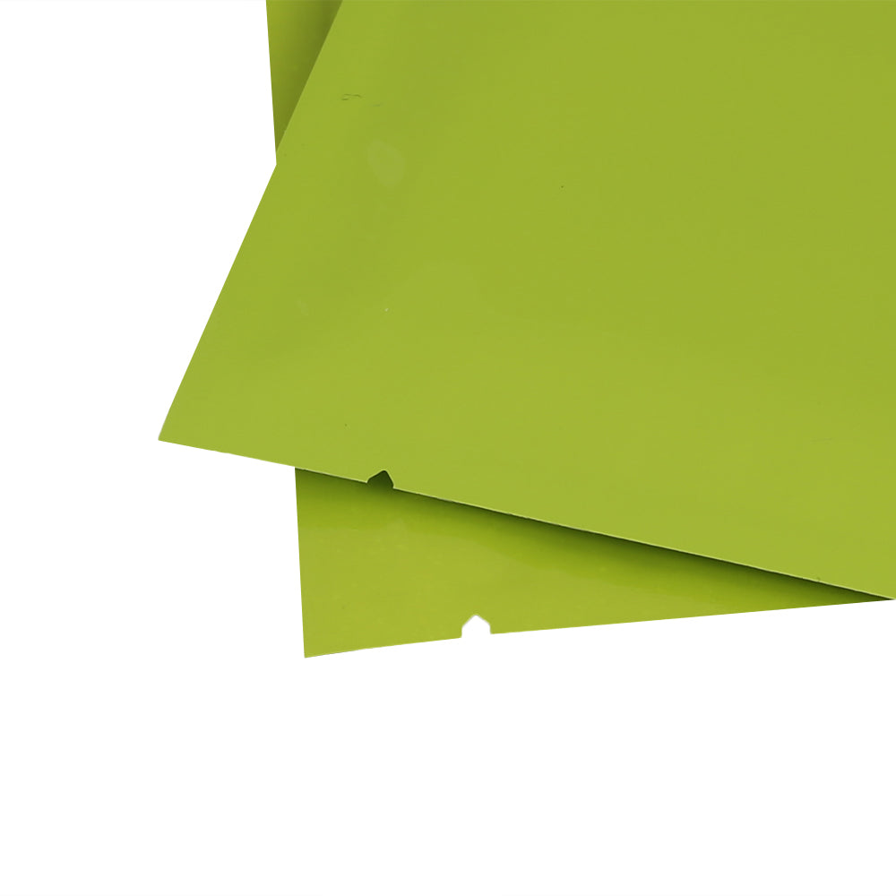 100x Green Silver Foil Glossy Mylar Heat Sealant Bags Open Top Flat Pouch Pack