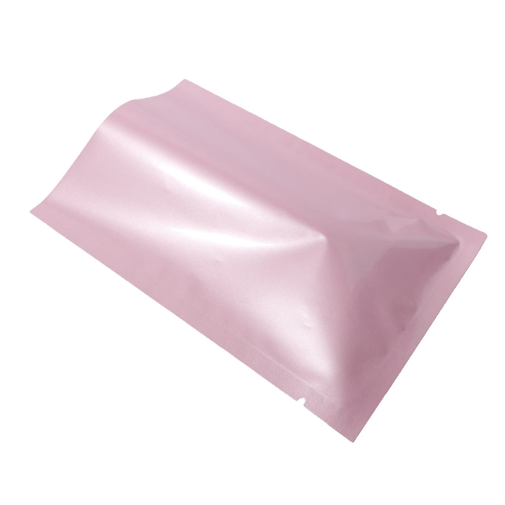 100x Gloss Pink Open Top Mylar Bags Flat Pouch 3 Side Seal Heatseal BPA Free