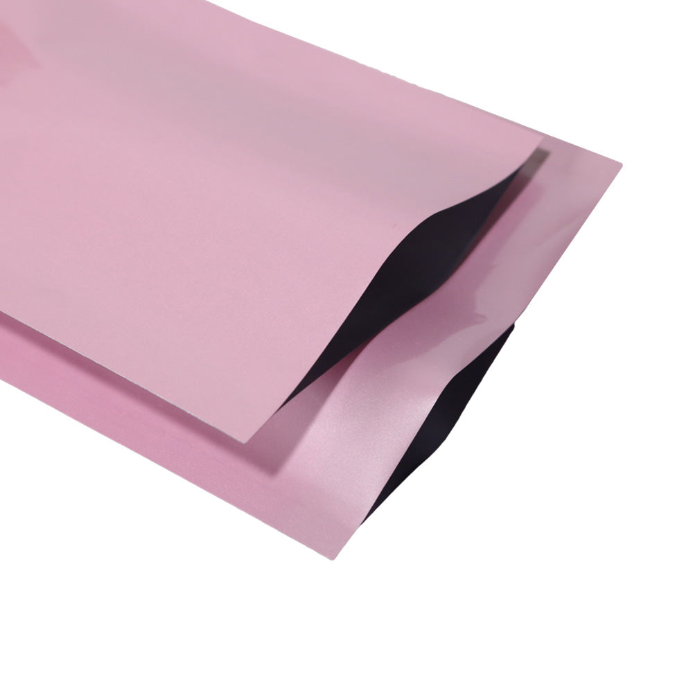 100x Gloss Pink Open Top Mylar Bags Flat Pouch 3 Side Seal Heatseal BPA Free