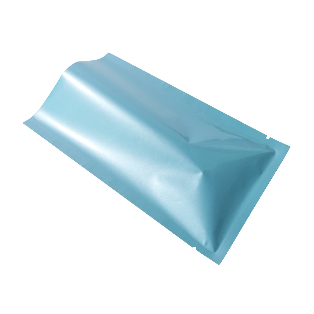 100x Open Top 3 Side Seal Bags Mylar Type Heat Sealant Sachet BPA Free Light Blue