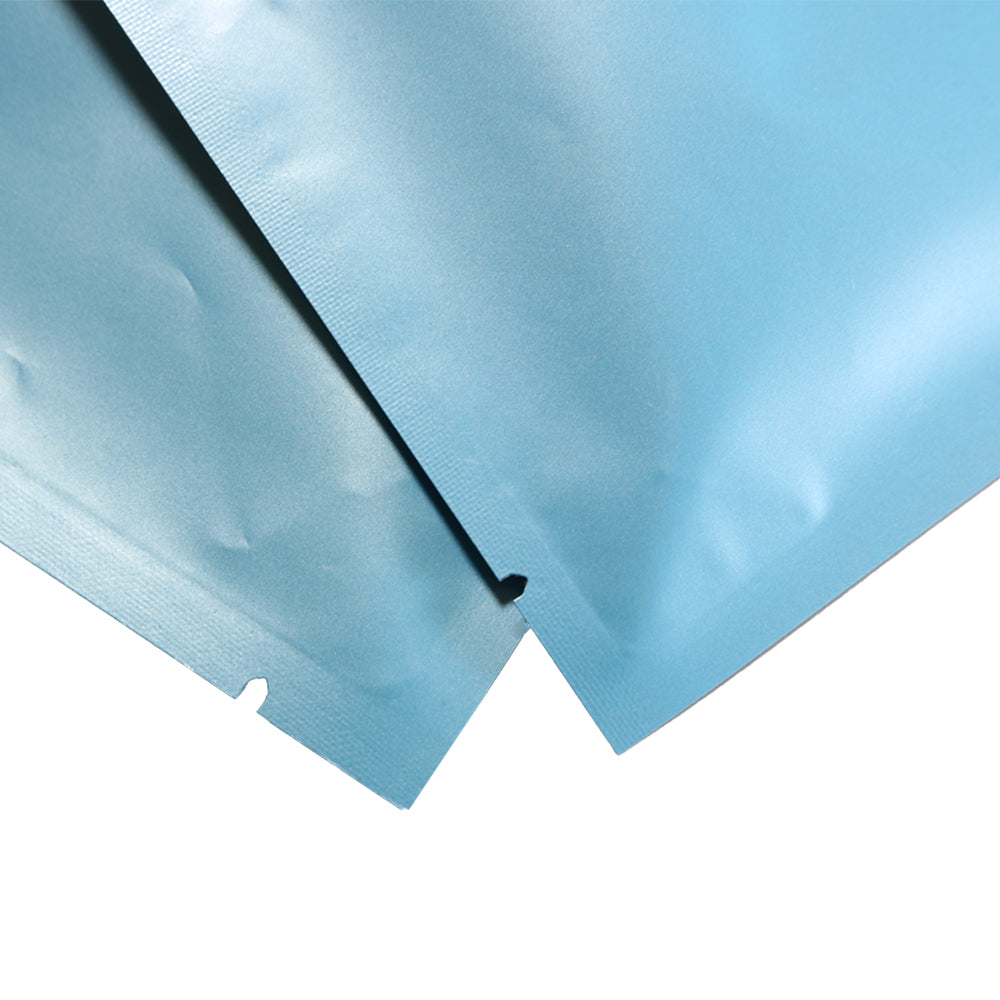 100x Open Top 3 Side Seal Bags Mylar Type Heat Sealant Sachet BPA Free Light Blue