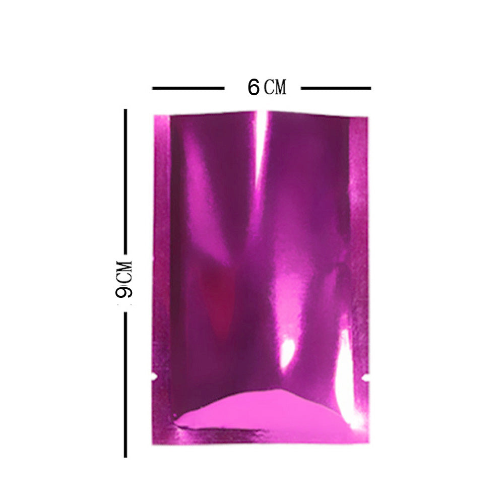 100x Gloss Rose Pink Open Top Mylar Type Heat Sealable Bags Pouch 3 Side Seal BPA Free