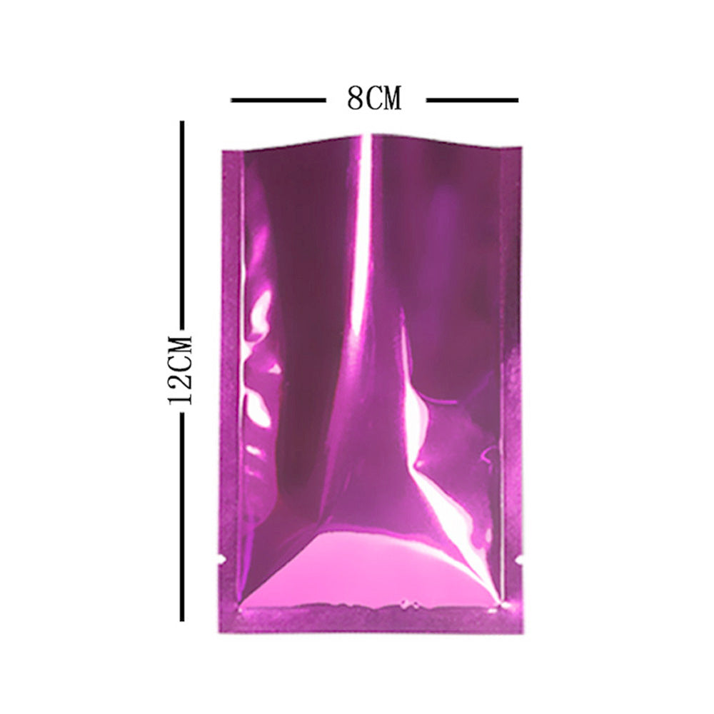 100x Gloss Rose Pink Open Top Mylar Type Heat Sealable Bags Pouch 3 Side Seal BPA Free