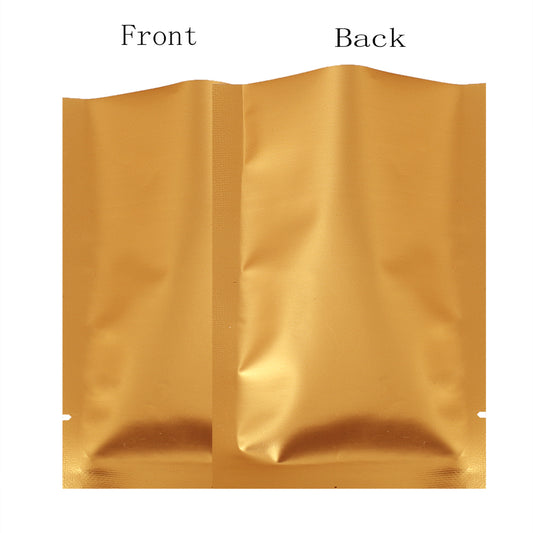 100x Open Top Mylar Heat Sealant Bags Flat Pouch 5x8CM Golden Matt BPA Free