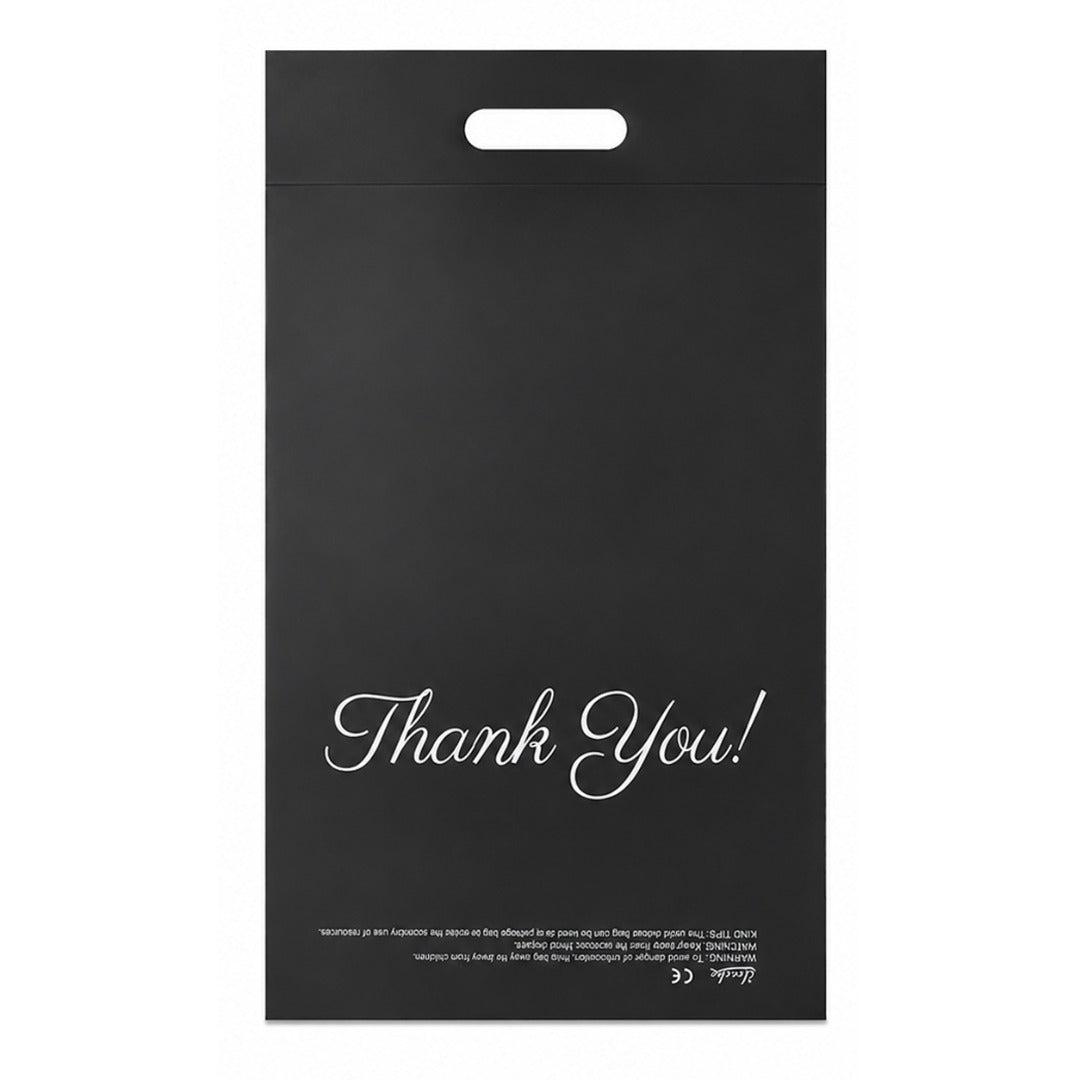 Cute Thank You Handle Mailer Bags 25x35cm Strong Self-Seal Poly Shipping Bags for Small Business Packaging