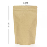 Brown Craft Paper Bags Zip Seal Lock Foil Gripseal Pouch Gusset Smell Free Food Packaging