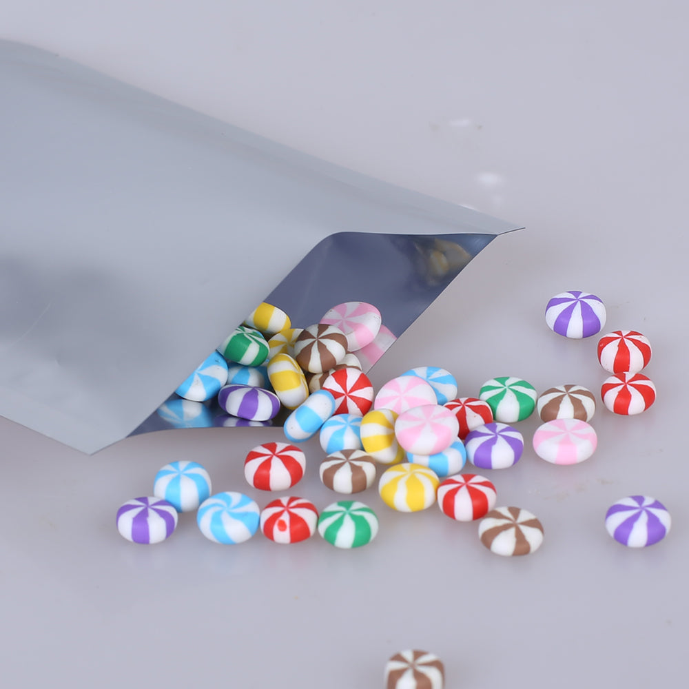 100x Open Top Food Bags Flat Pouch Matte Silver BPA Free Packing Heat Sealable