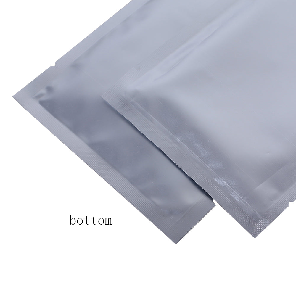 100x Open Top Food Bags Flat Pouch Matte Silver BPA Free Packing Heat Sealable