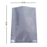 100x Open Top Heat Sealant Bags Flat Pouch Silver Matte BPA Free Food Safe