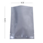100x Open Top Heat Sealant Bags Flat Pouch Silver Matte BPA Free Food Safe