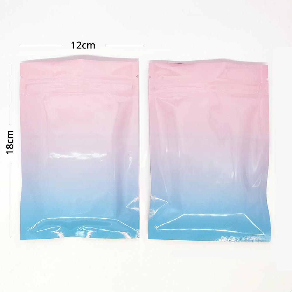 100x Gripseal Bags Zip Seal Lock Flat Pouch BPA Free For Food Packaging 2 Tone Pink Blue