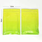 100x Gripseal Bags Zip Seal Lock Flat Pouch BPA Free For Food Packaging Two Tone Yellow Green