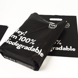 I AM BIODEGRADABLE Shopping Bag Carrier Carry Shopper Bags with Handle & Gusset Base