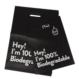 I AM BIODEGRADABLE Shopping Bag Carrier Carry Shopper Bags with Handle & Gusset Base