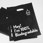 I AM BIODEGRADABLE Shopping Bag Carrier Carry Shopper Bags with Handle & Gusset Base