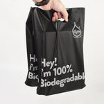 I AM BIODEGRADABLE Shopping Bag Carrier Carry Shopper Bags with Handle & Gusset Base