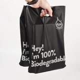 I AM BIODEGRADABLE Shopping Bag Carrier Carry Shopper Bags with Handle & Gusset Base