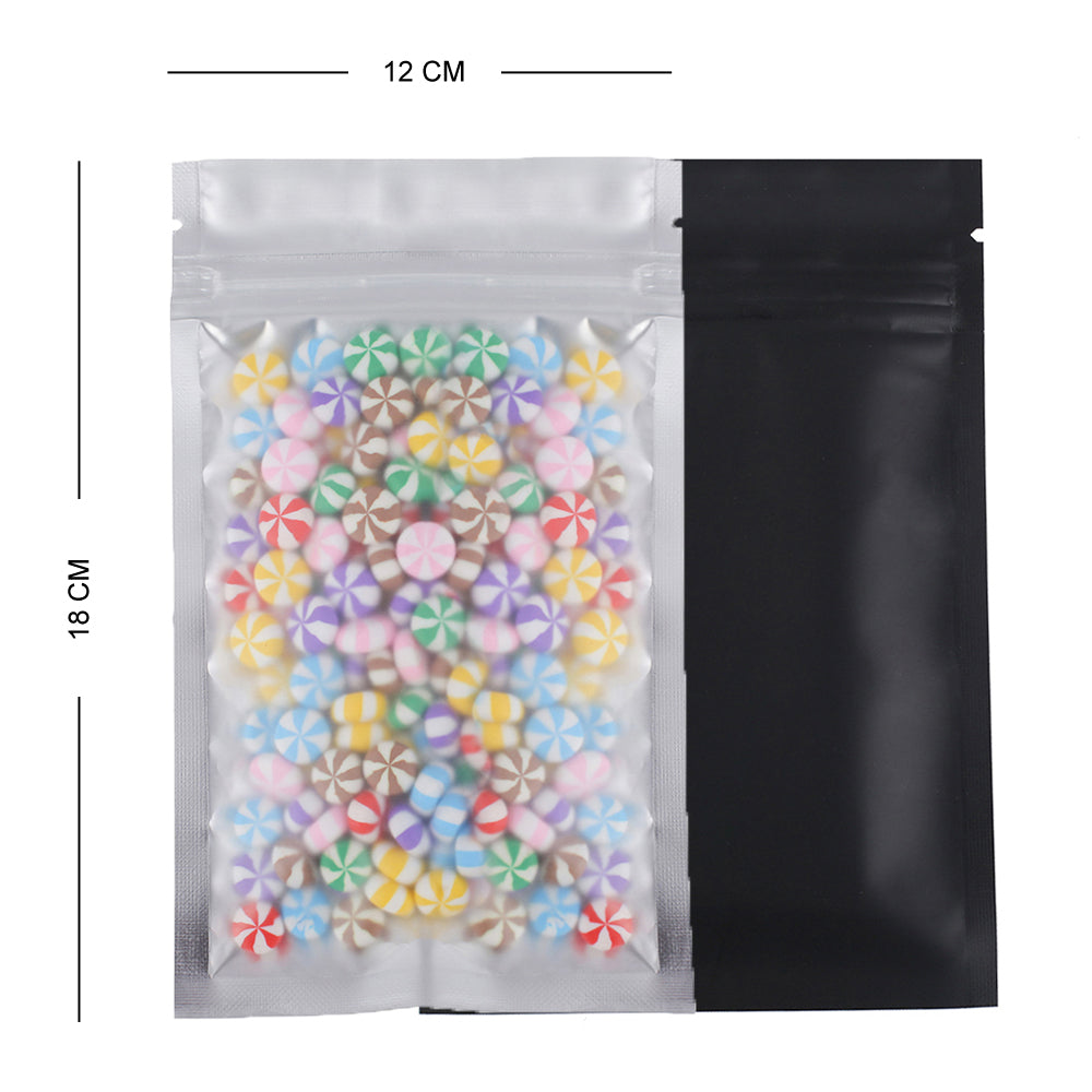 Premium Grip Seal Food Bags Flat Pouches Clear Black For Packaging Heat Sealable BPA Free