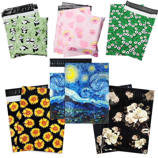 Designer Poly Mailers 10x13 Inch (25x34 cm) Self Seal Shipping Bags for Clothing, Gifts Business Parcels Packaging ? Tear & Water Resistant