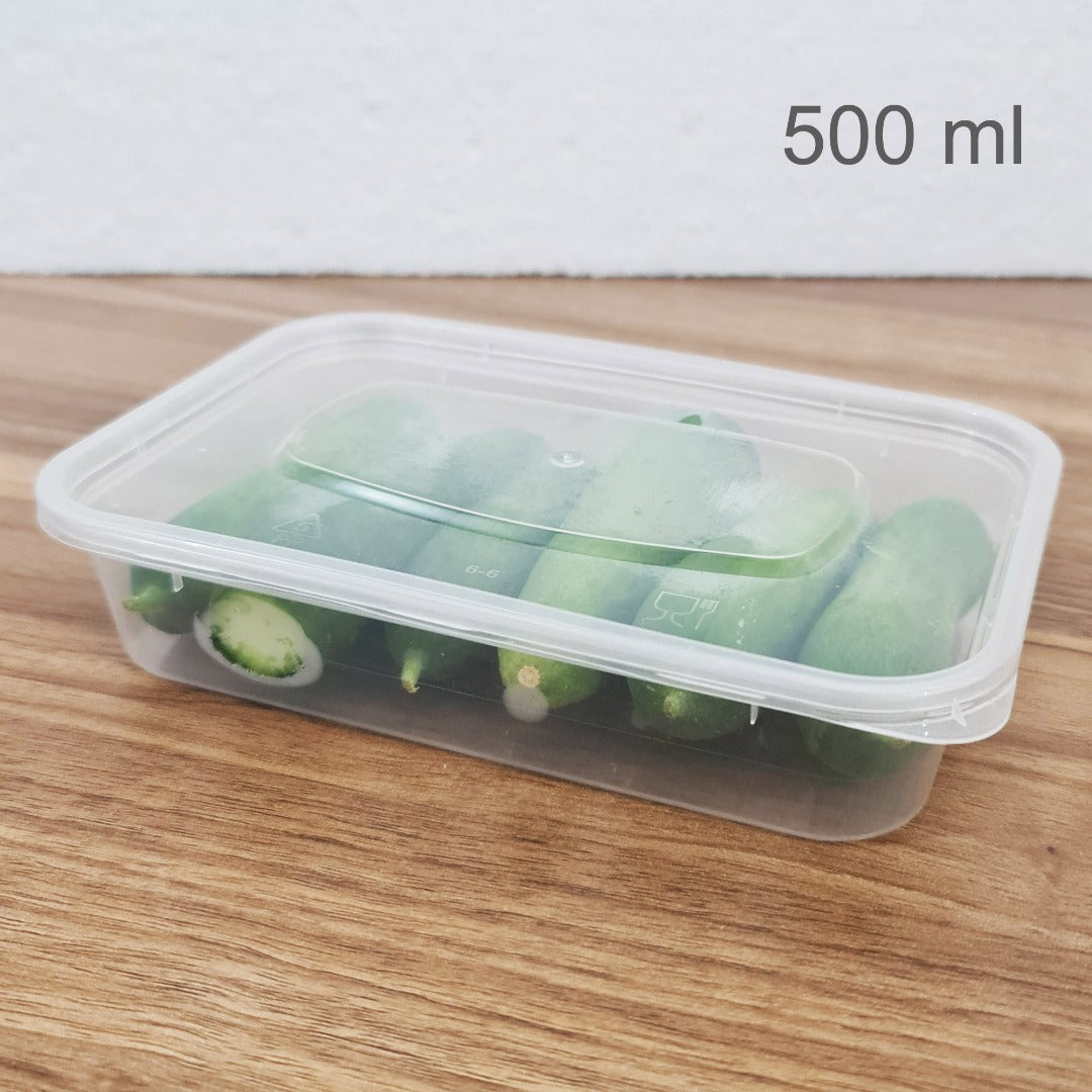 Takeaway Food Containers w/ Lids Reusable Plastic Meal Prep Boxes Microwave Safe