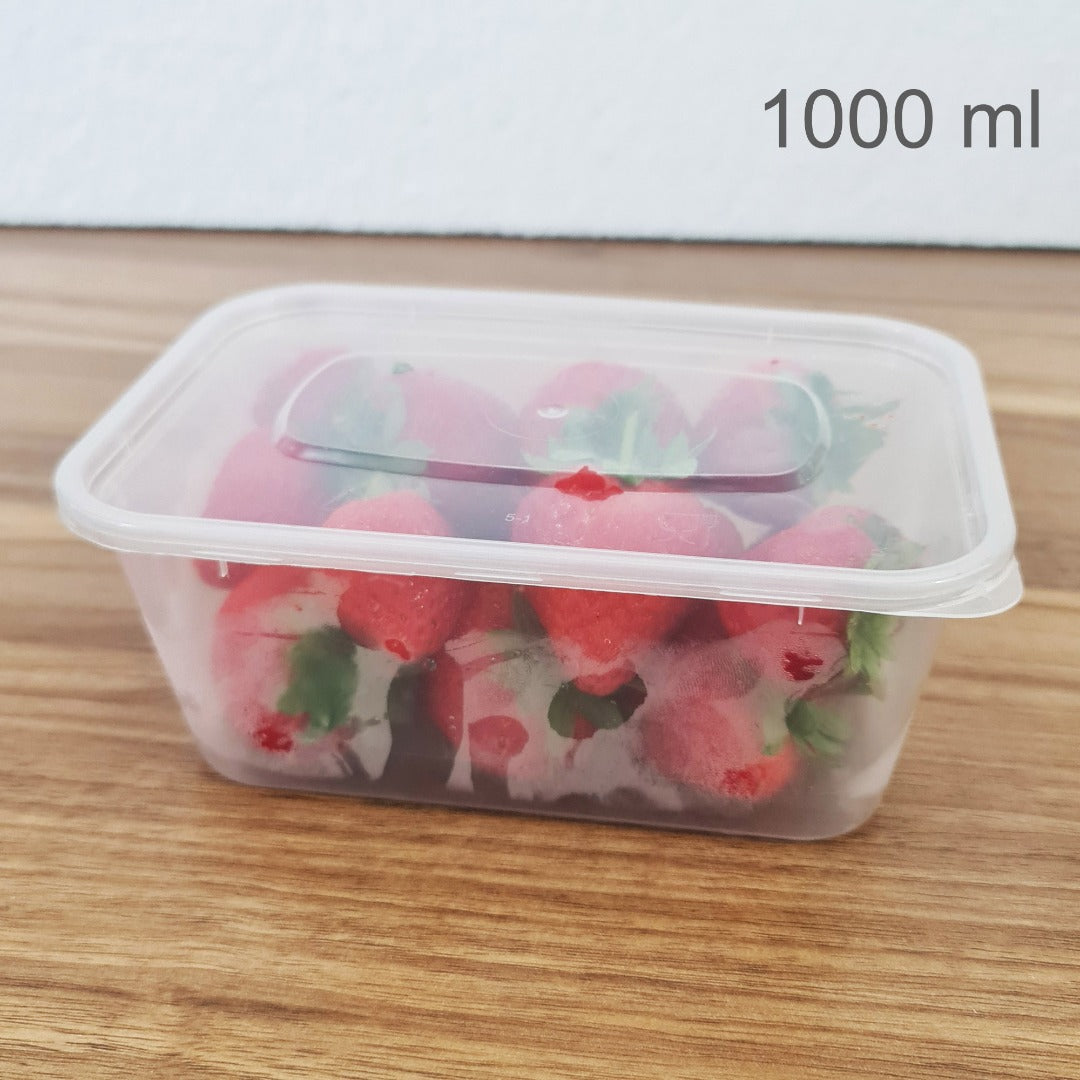 Takeaway Food Containers w/ Lids Reusable Plastic Meal Prep Boxes Microwave Safe