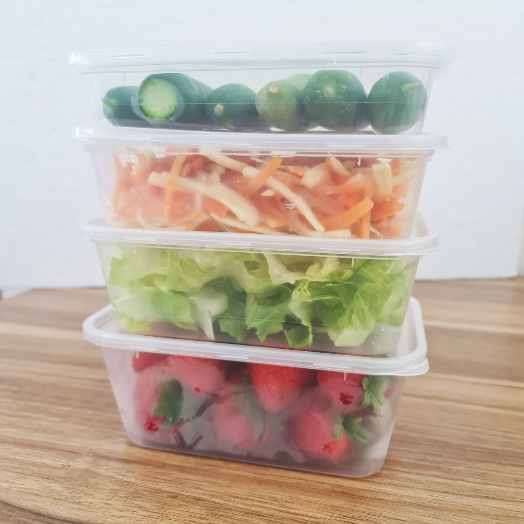 Takeaway Food Containers w/ Lids Reusable Plastic Meal Prep Boxes Microwave Safe