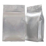 Silver Heavy Duty Strong Gripseal Bags w/ Square Gusset Stand-Up Smell Free Suitable For Food Packaging