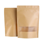 Brown Strong Grip Seal Gusset Craft Paper Bags Smell Free with Clear Window