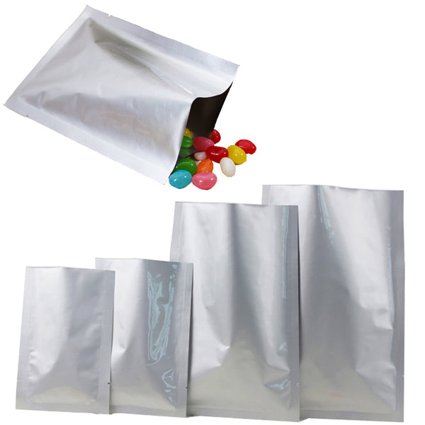 100x Premium Silver Mylar Open Top Pouch Smell Proof Heat Seal Bags (9cm x  13cm)